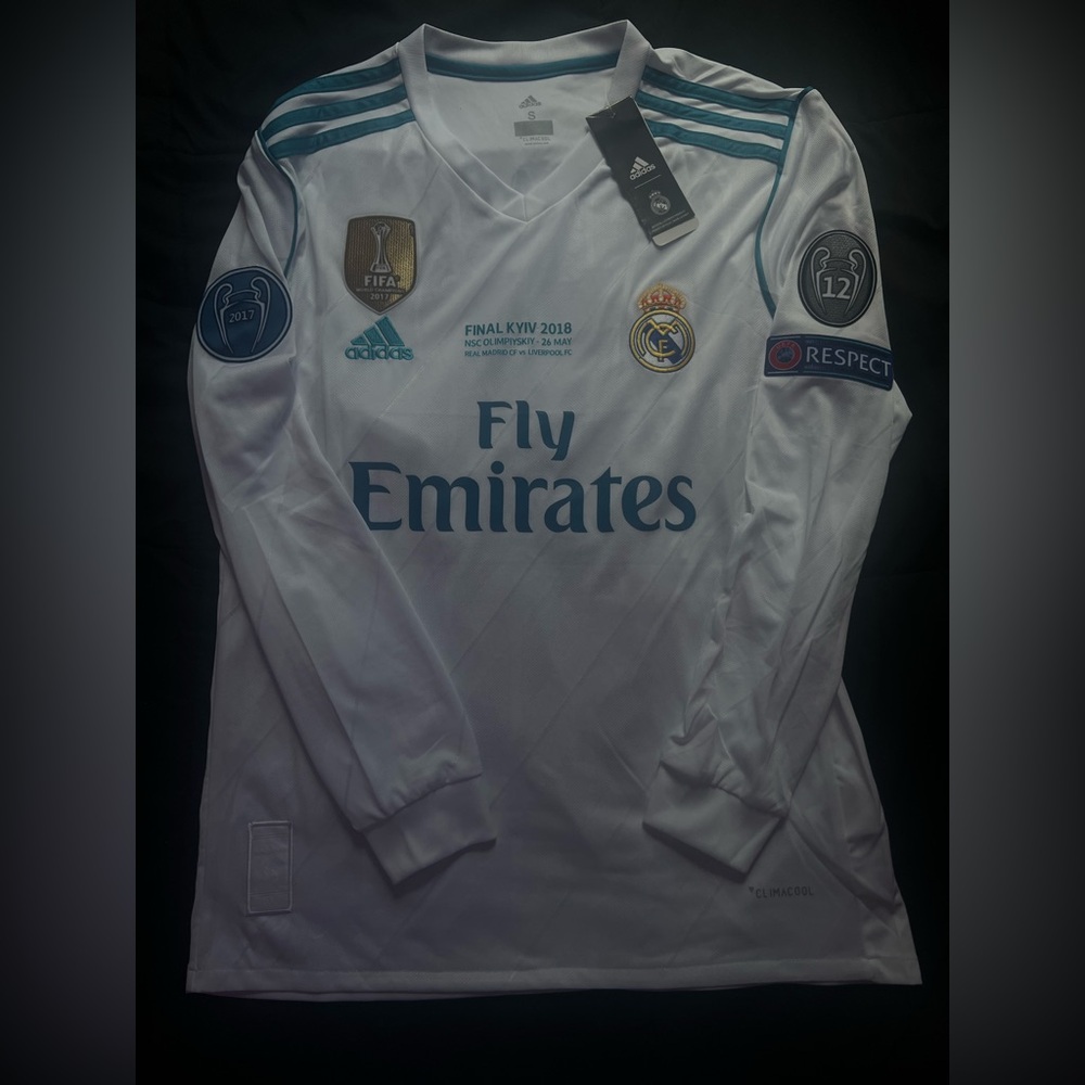 Real Madrid 2017/18 Home Ronaldo Jersey (NWT) – White/Teal